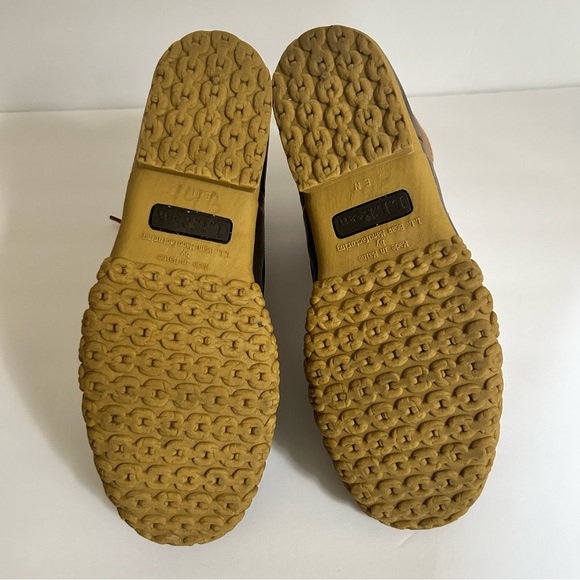 LL Bean Brown Leather Unisex Unlined Ankle Duck Boots Size 7N Men and 9N Women - Picture 8 of 11